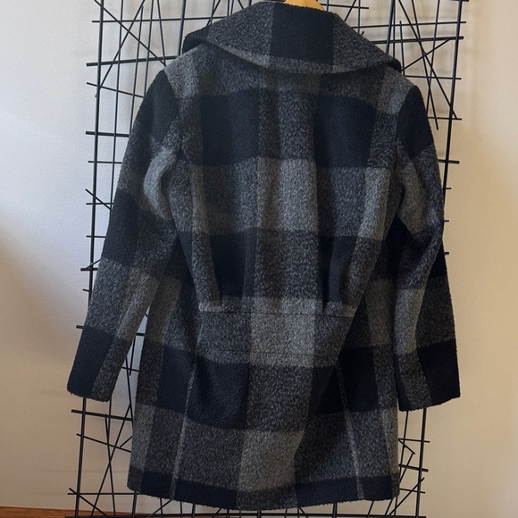 Kensie Plaid Wool Cocoon Coat, S - Picture 4 of 7